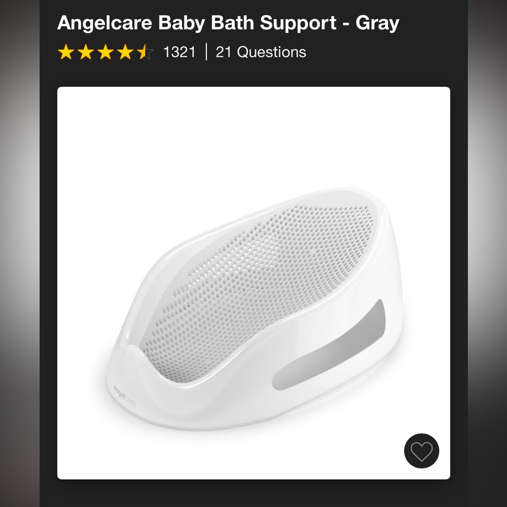 Angelcare baby bath support seat NWOT
